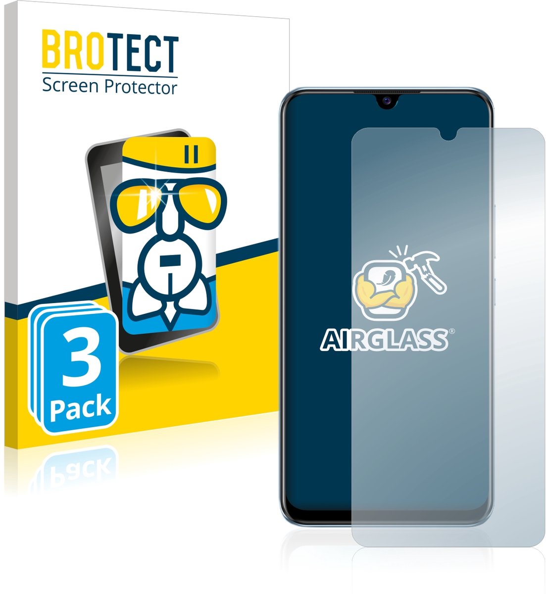 Screenprotector 3 Stuks voor Vivo V20 SE Beschermglas transparant
