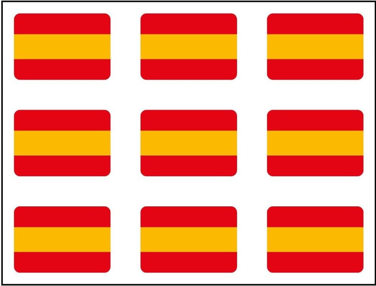 Sticker Vlag - Vlag Stickers - Auto Decoratie - Weerbestendig Vinyl - 16x11 mm - Spanje