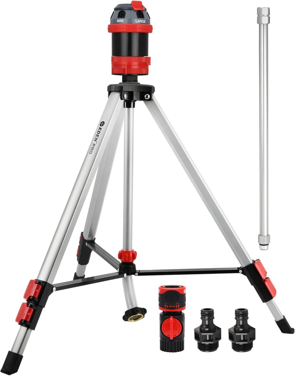 Telescopische Tuinsproeier - Gazon Besproeier - Groot Oppervlak - 6 Sproeipatroon Opties - Tot 24 Meter - Metaal Zwart