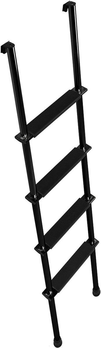 Stapel Ladder - Camper Ladder - Veilige Toegang - Aanpasbare Lengte - 66 Inch Hoog - Zilver Zwart