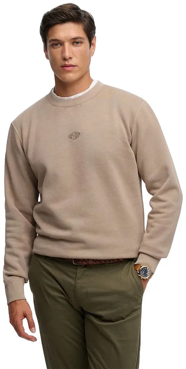 Superdry Micro Logo Crew Sweatshirt 2XL Man Beige