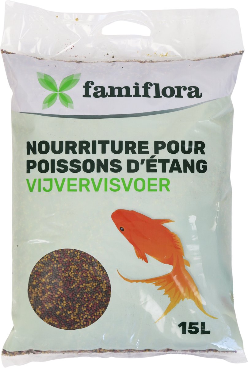 Famiflora Allround Mix vissenvoer 15L - Voor koi en goudvissen - Kleur, gezondheid & smullen in elke korrel! - Complete allround mix voor koi en goudvissen