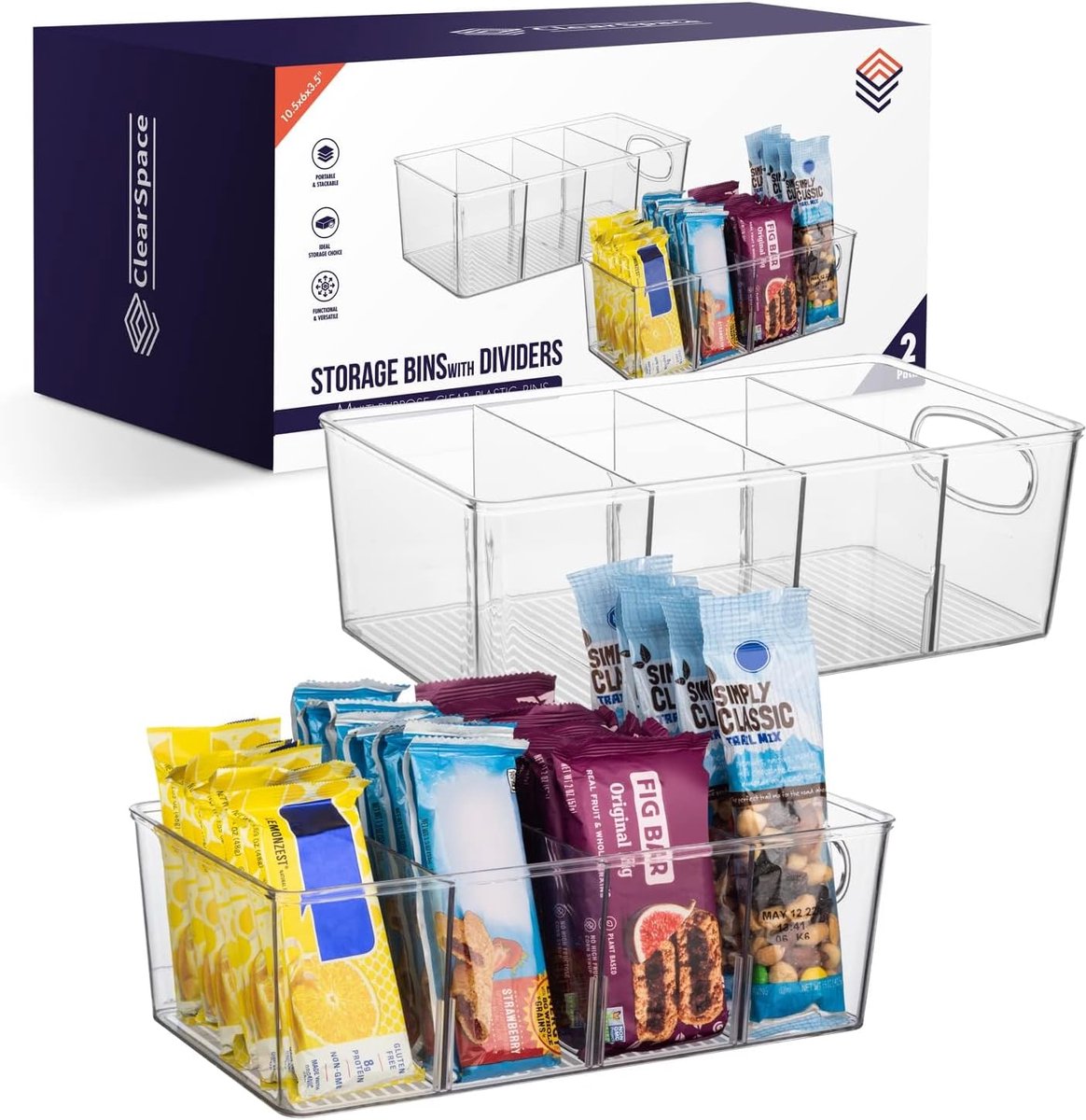 Opbergbakken Keuken - Laden Organizers - Koelkast Ordening - Verstelbare Verdelers - 27x15x9 cm - Transparant