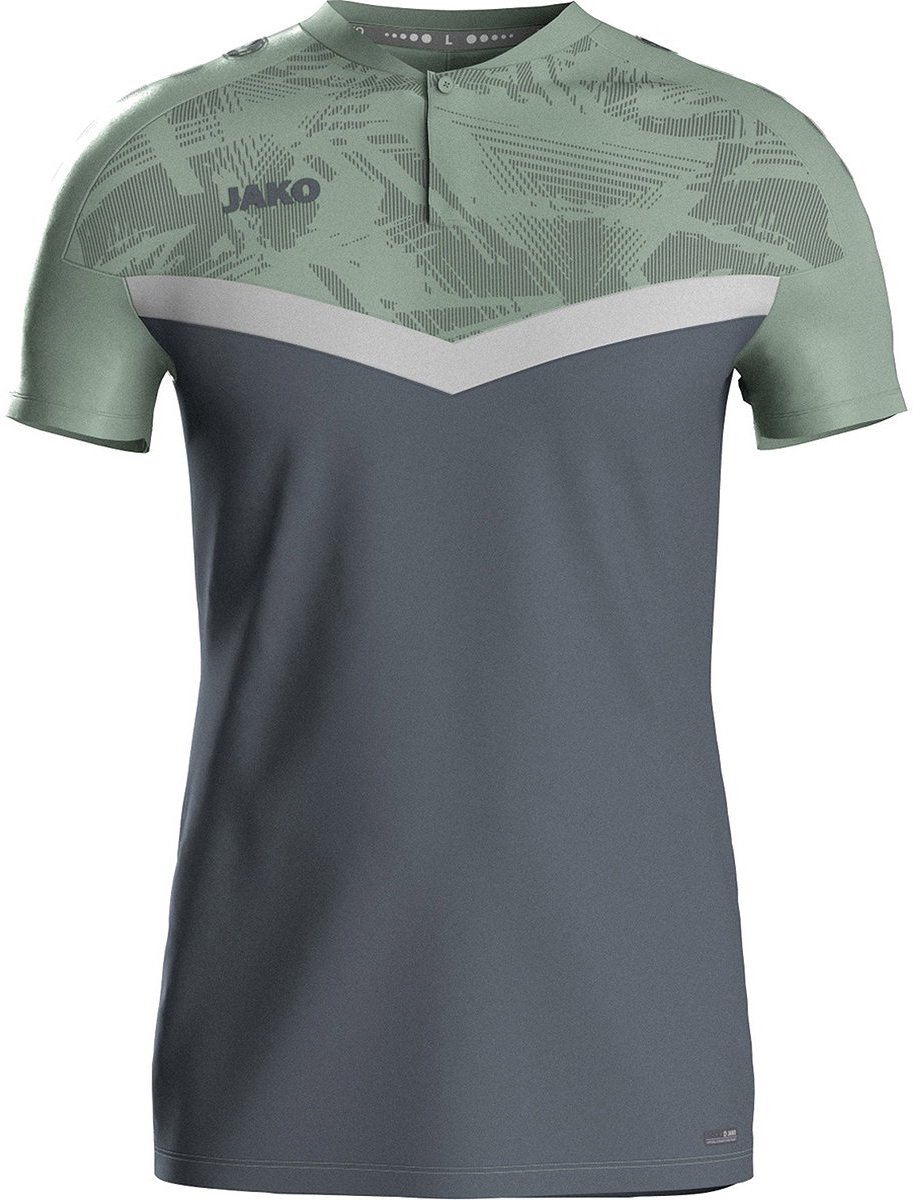 Jako Iconic Polo Heren - Zachtgrijs / Mintgroen / Antra Light | Maat: XXL