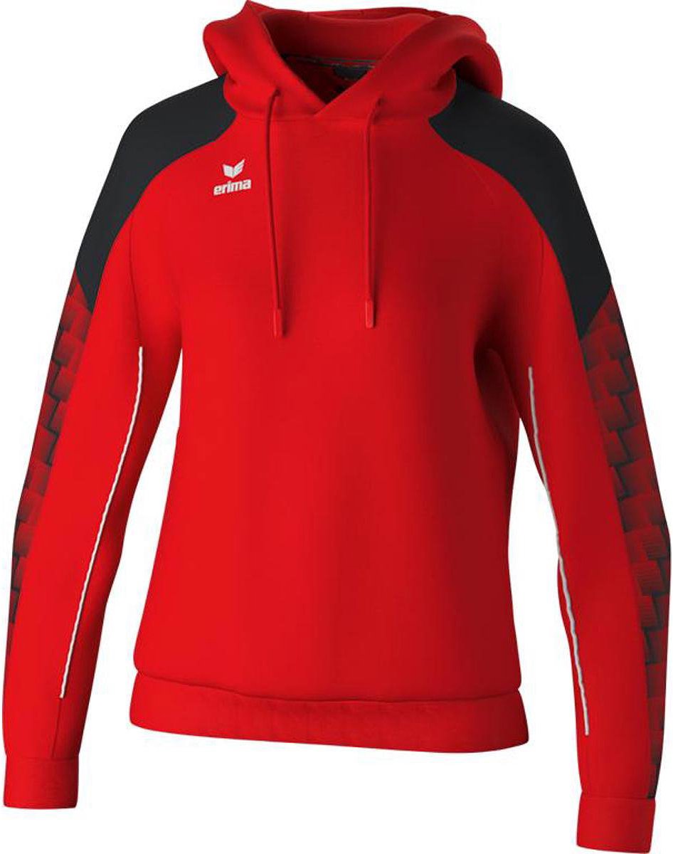 Erima Evo Star Sweatshirt Met Capuchon Dames - Rood / Zwart | Maat: 44