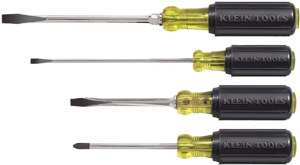Schroevendraaierset 4-delig - Gereedschapset Precisie - Kluswerk Monteren - Gevoerde Handgrepen Comfort - 33 x 10.2 x 2.5 cm - Zwart