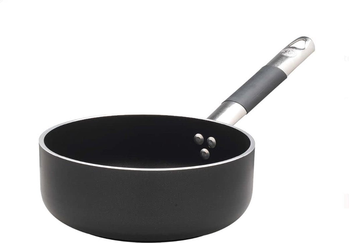 Inductie Kookpan - Sauspan Steelpan - Dagelijks Koken - Ovenbestendig Antiaanbaklaag - 20 CM 2.5 Liter - Zwart
