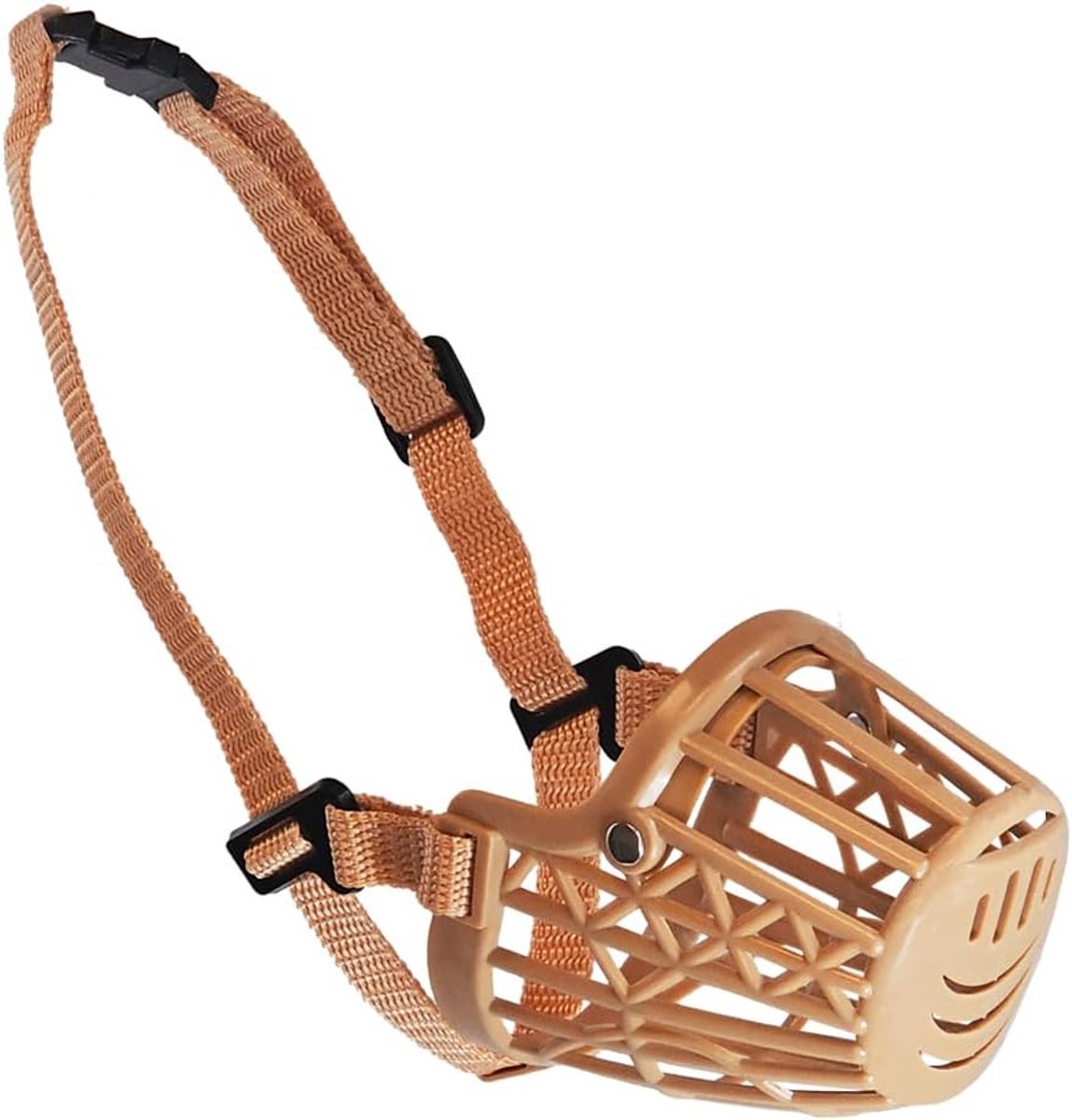 Honden Muilkorf - Veiligheid Mondkap - Veiligheid en Comfort - Ademend en Drinkbaar - Omtrek 34cm Lengte 13cm - Bruin