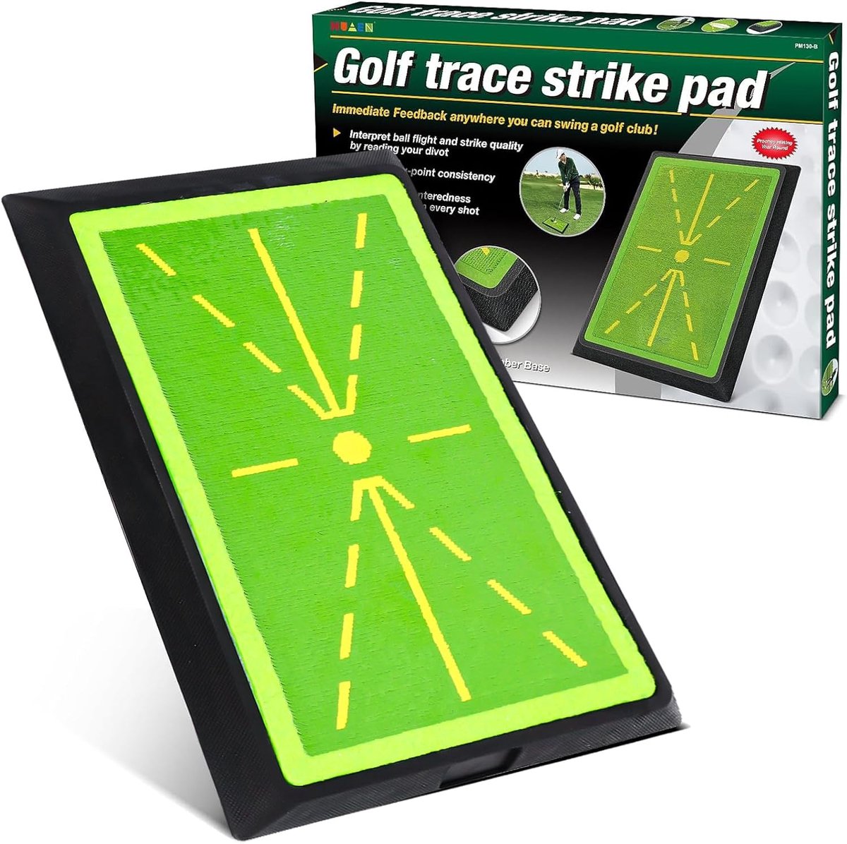 Golf Swingmat - Oefenmat Golf - Binnen Buiten Training - Antislip Rubber Basis - 44x31cm Opvouwbaar - Groen