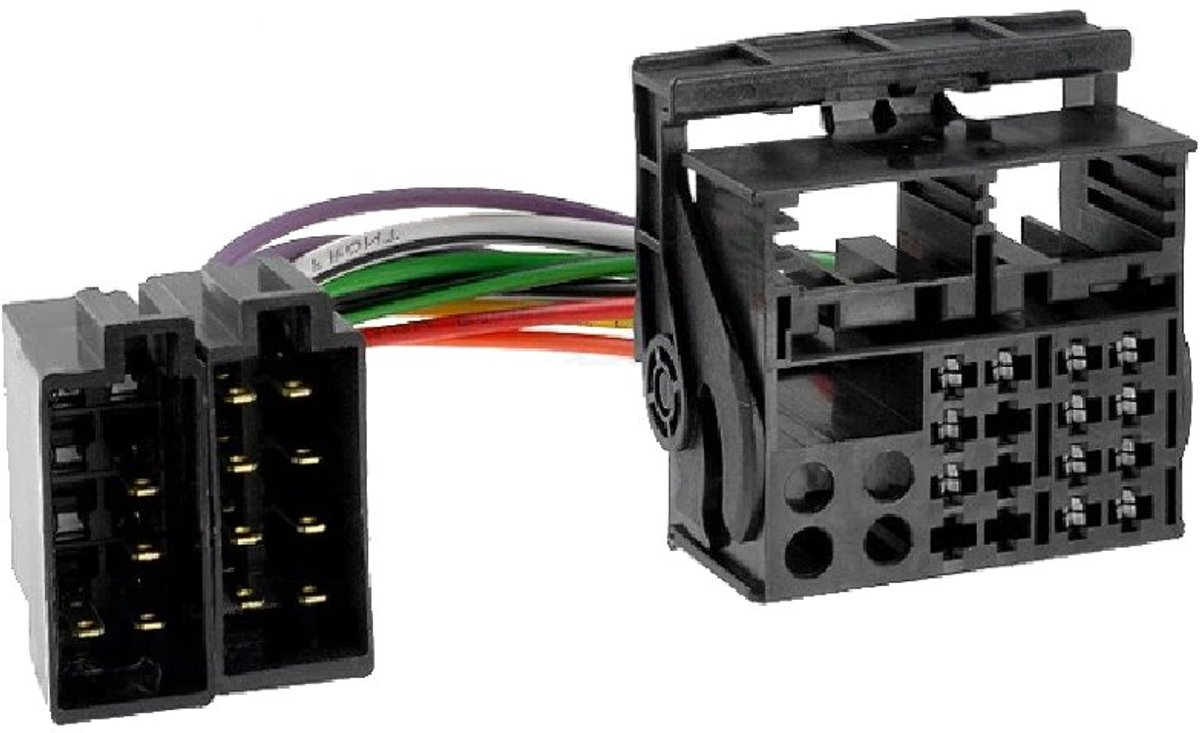 ISO naar Ford Quadlock kabel - 16-pins - Voor fabrieksradio - 0,15 meter