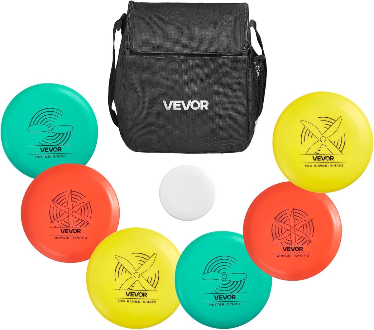 Discgolf Set - Vliegende Schijven - Buiten Spelen - 6+1 Professionele Set - 8.38 x 0.68 inches - Meerdere Kleuren
