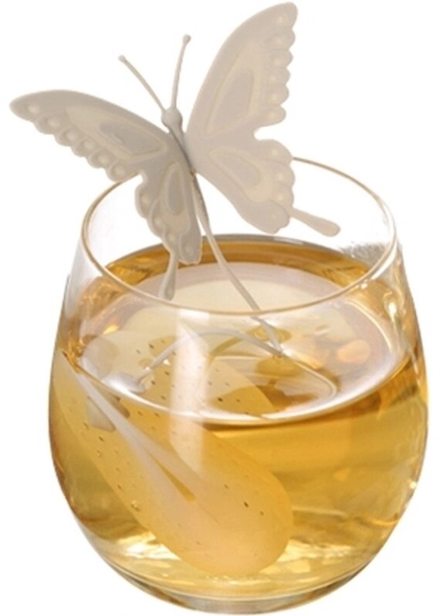 2x Thee ei - Vlinder - Theefliter - Theezeef - Losse thee - Tea infuser - Thee zetten - Duurzaam - Ecovriendelijk - Geen theezakje - RVS - Keukenaccessoire - Jonyx