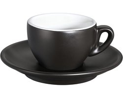 Espressokopje Mat - Porseleinen Kopje - Warme Dranken Serveren - Dikwandig Porselein - 005 Liter 92x45 cm - Zwart