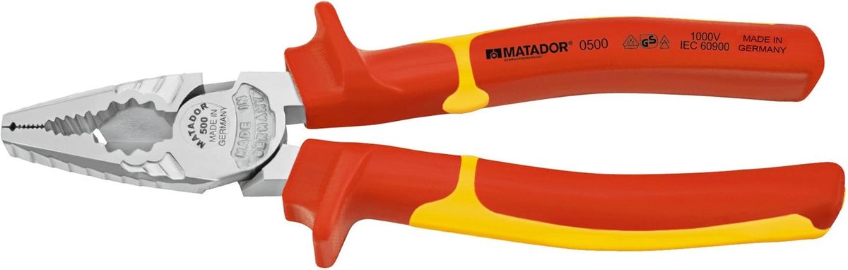 Kracht-combinatietang - Universele tang - Veilig klussen - VDE gecertificeerd - 180 mm