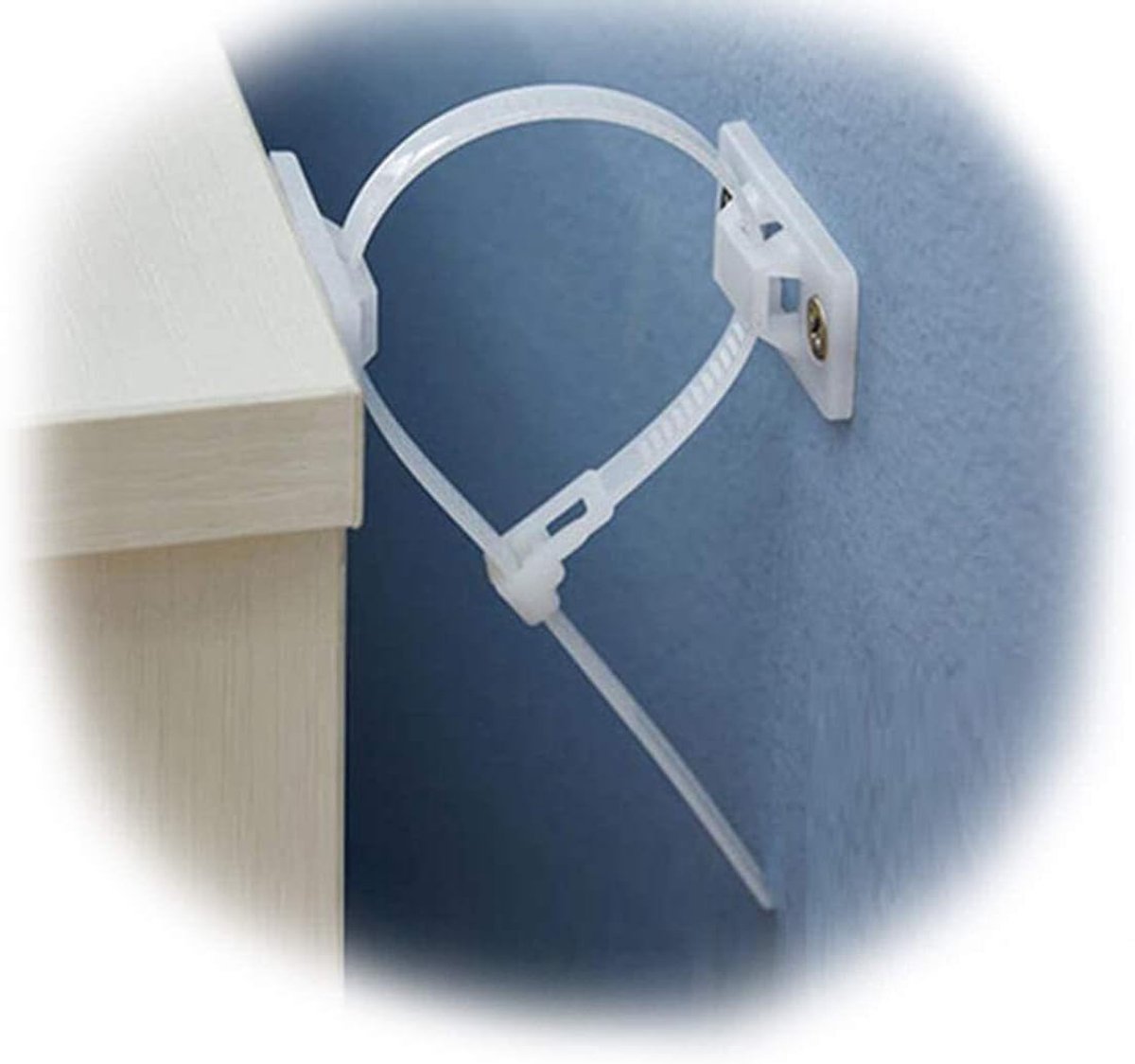 Set van 6 anti-kantel meubelankers voor aan de muur, inclusief meubelriemen voor babyveili