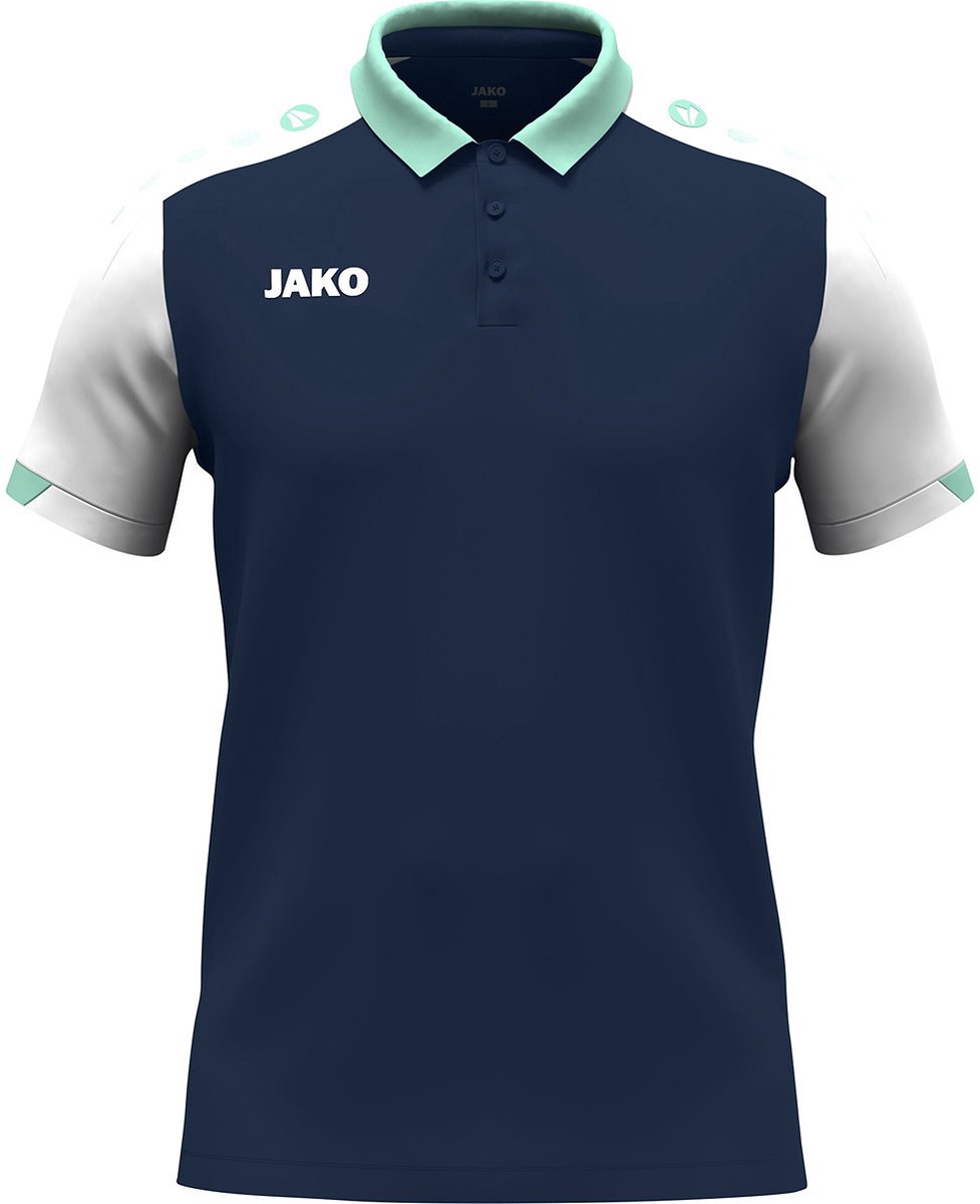 Jako Dynamic Polo Kinderen - Marine / Wit / Munt | Maat: 164