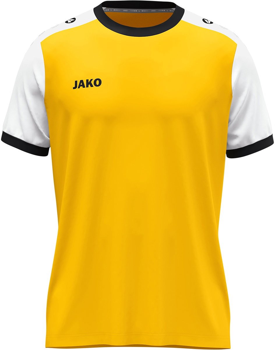 Jako Dynamic Shirt Korte Mouw Kinderen - Geel / Wit / Zwart | Maat: 164