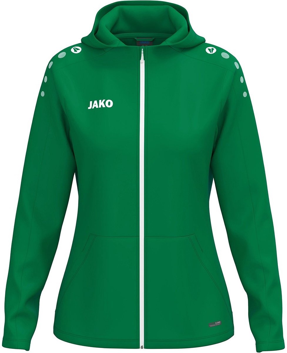 Jako One Jas Met Kap Dames - Sportgroen | Maat: 38/40
