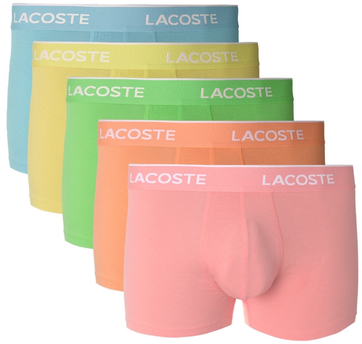 Lacoste Heren Boxershorts Trunks 5-Pack Pastel Multicolor - Maat S