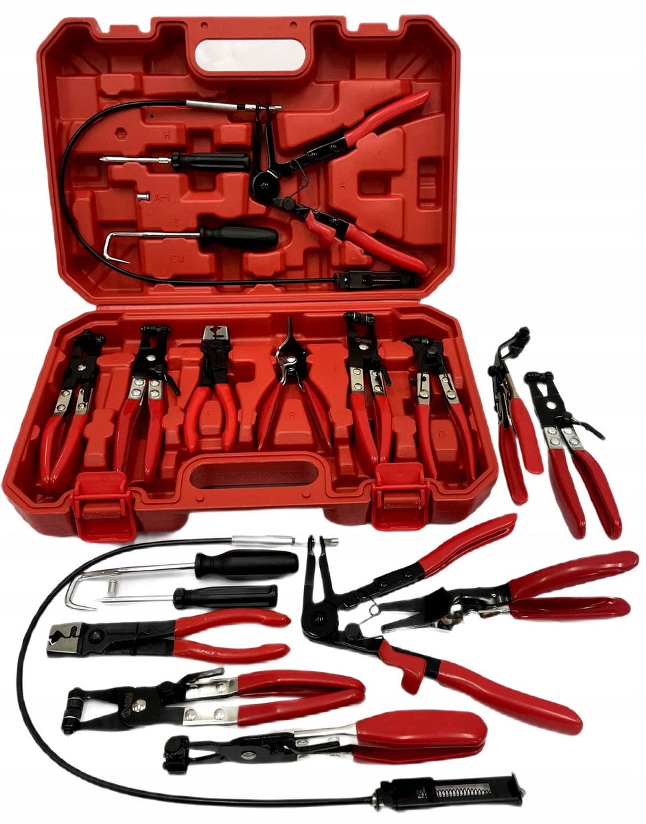 AMD TOOLS - Set van Tang - 9-delige Set - Voor Slangklemmen - Met Lange Kabel