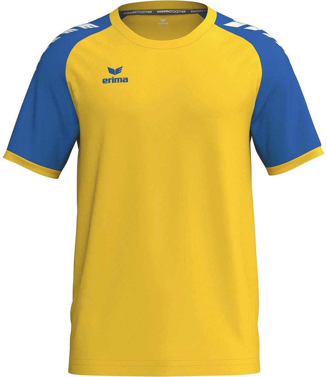 Erima Wings Shirt Korte Mouw Kinderen - Geel / New Royal | Maat: 164