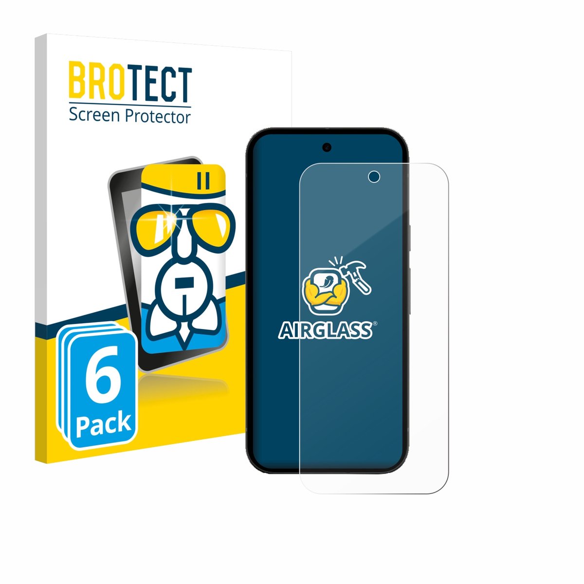 Screenprotector 6 Stuks voor Google Pixel 10a (case-friendly) Beschermglas transparant