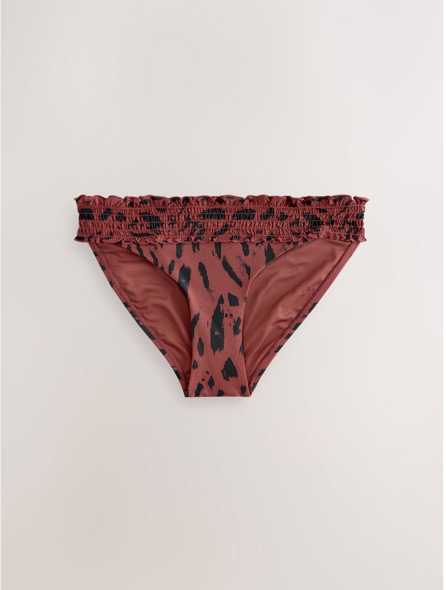 Next - Dames - Gerimpelde bikinislip met hoge taille - Bruin