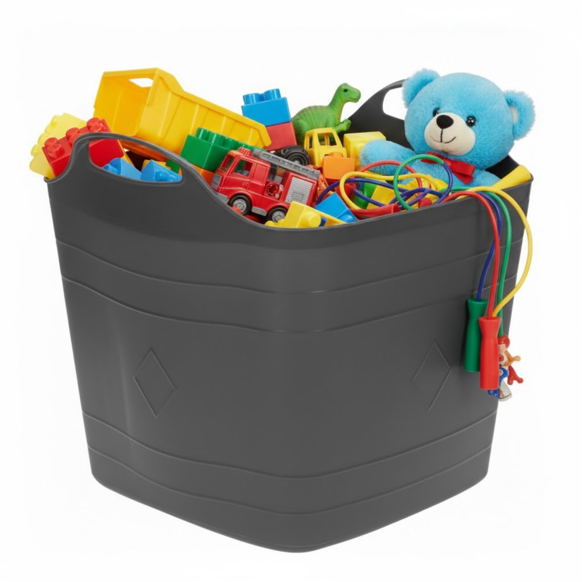 Storage solutions speelgoedmand - zwart - 25 l - kunststof - 40 x 35 cm - opbergmand