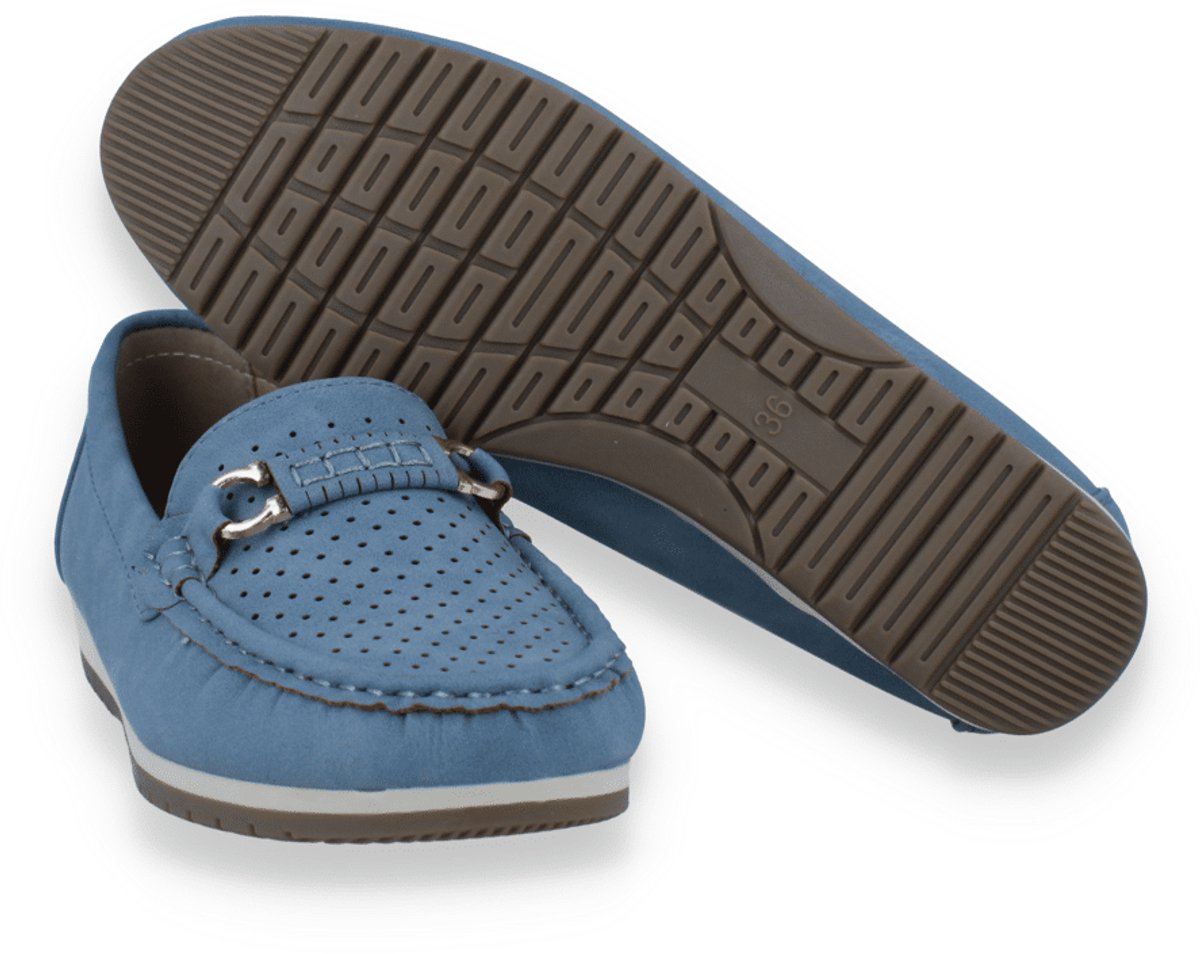 Mode-mania Dames Mocassin | Blauw | Maat: 41