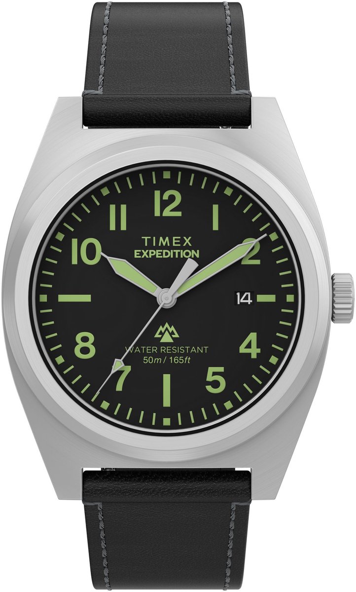 Timex Expedition® Capstone Quartz Analoog Horloge Zwart Kast: 100% Laag Lood Messing | Armband: 100% Milieubewust Materiaal 39 mm TW2Y30600AJ, TW2Y30700AJ