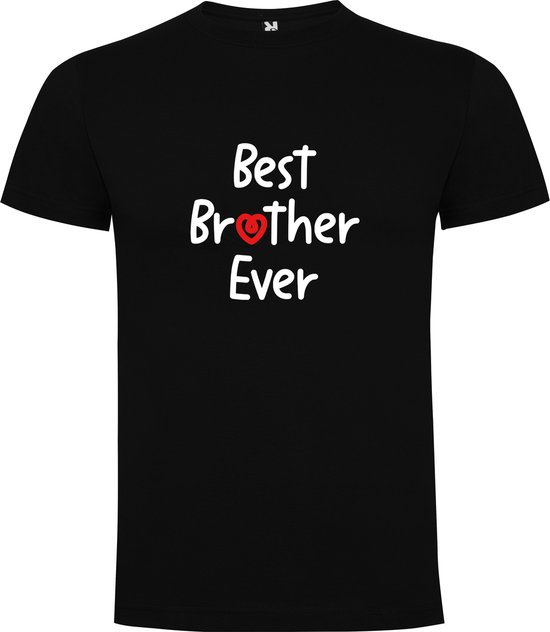 T-shirt noir Le meilleur frère avec cœur - Best Brother Ever Taille M