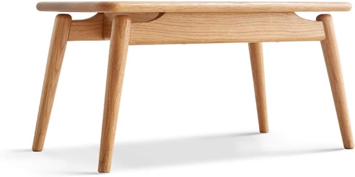 Lage salontafel - Vloertafel bijzettafel - Ontspannen zitten - Afgeronde hoeken - 60x35x31cm - Beige
