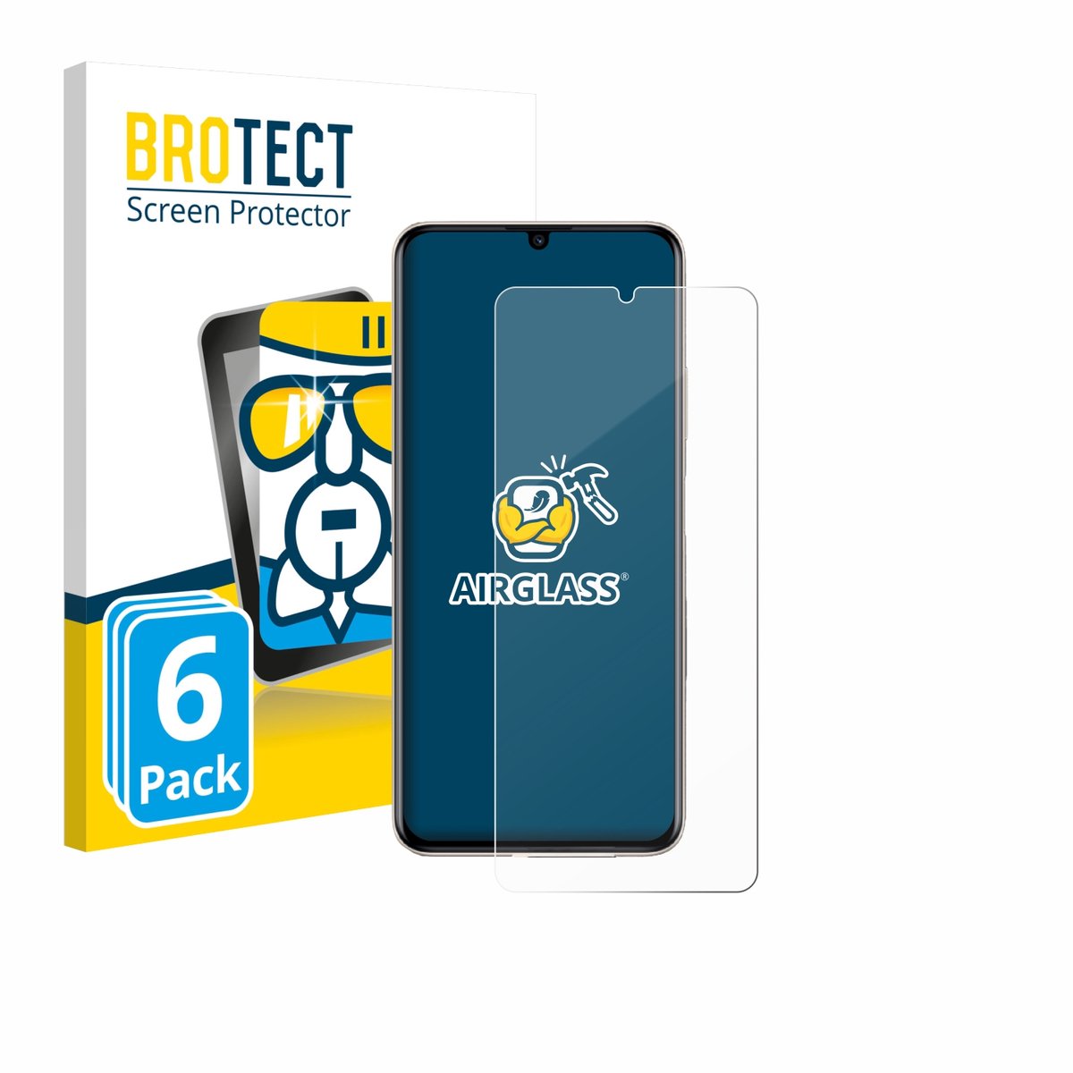Screenprotector 6 Stuks voor Huawei Nova Y71 Beschermglas transparant