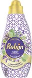Fles Robijn Spa Sensation wasmiddel met paars en witte patronen, lavendel en eucalyptusbladeren.