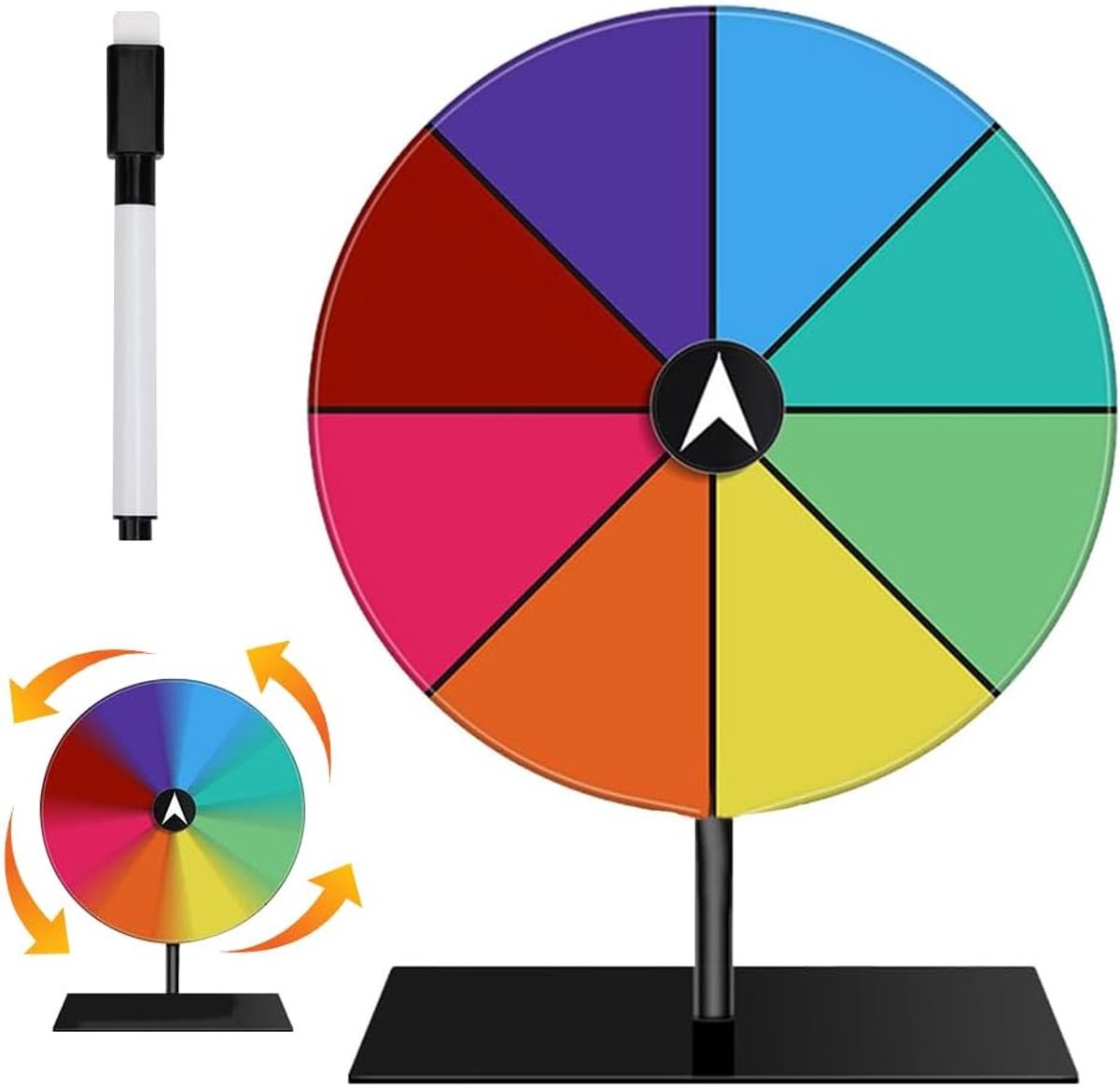 Spinning Reward Wheel - Lucky Wheel met 8 Slots - Stabiliteit Stand - Kleurrijk Spel Lucky Wheel voor Carnaval - Beurs - Feest