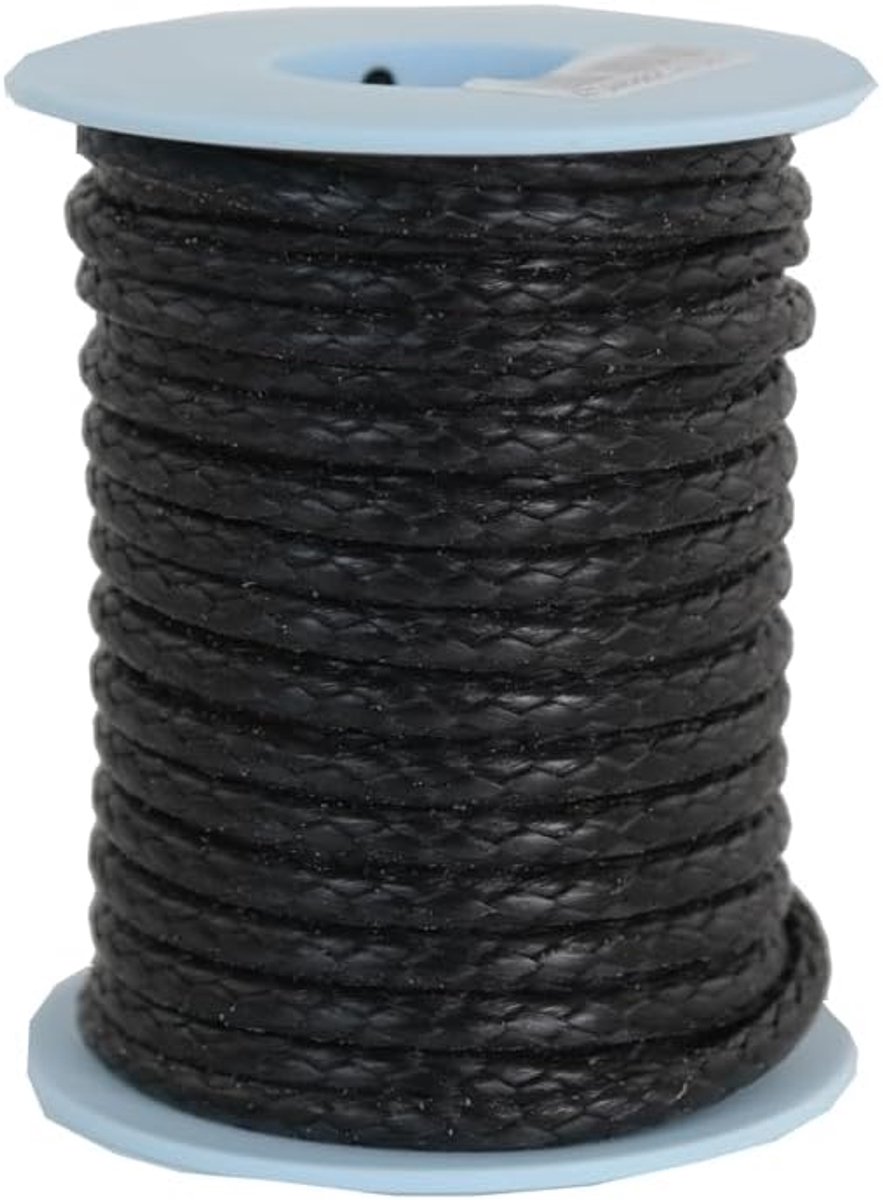 Gevlochten Touw - Sterke Lijn - Watersport Gebruik - Hoge UV Stabiliteit - 4mm 10 Meter - Zwart