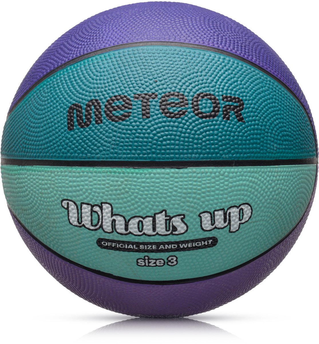 Meteor - Basketbal What's up - Maat 3 - Paars/Turquoise - Antislip - Rubber - Voor binnen en buiten