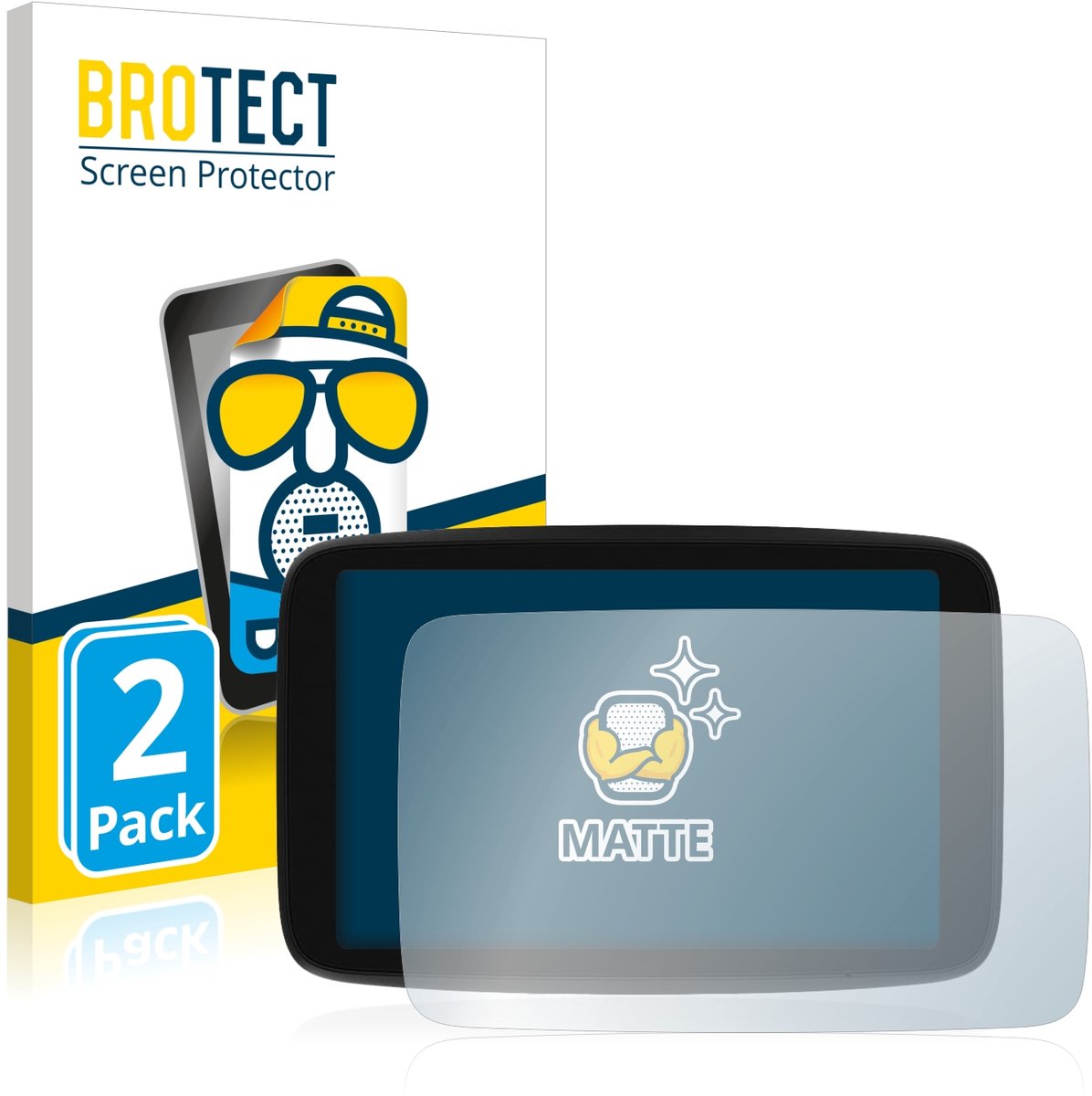 BROTECT - Screenprotector voor TomTom GO Camper Max - Folie Beschermfolie matte 2 Stuks
