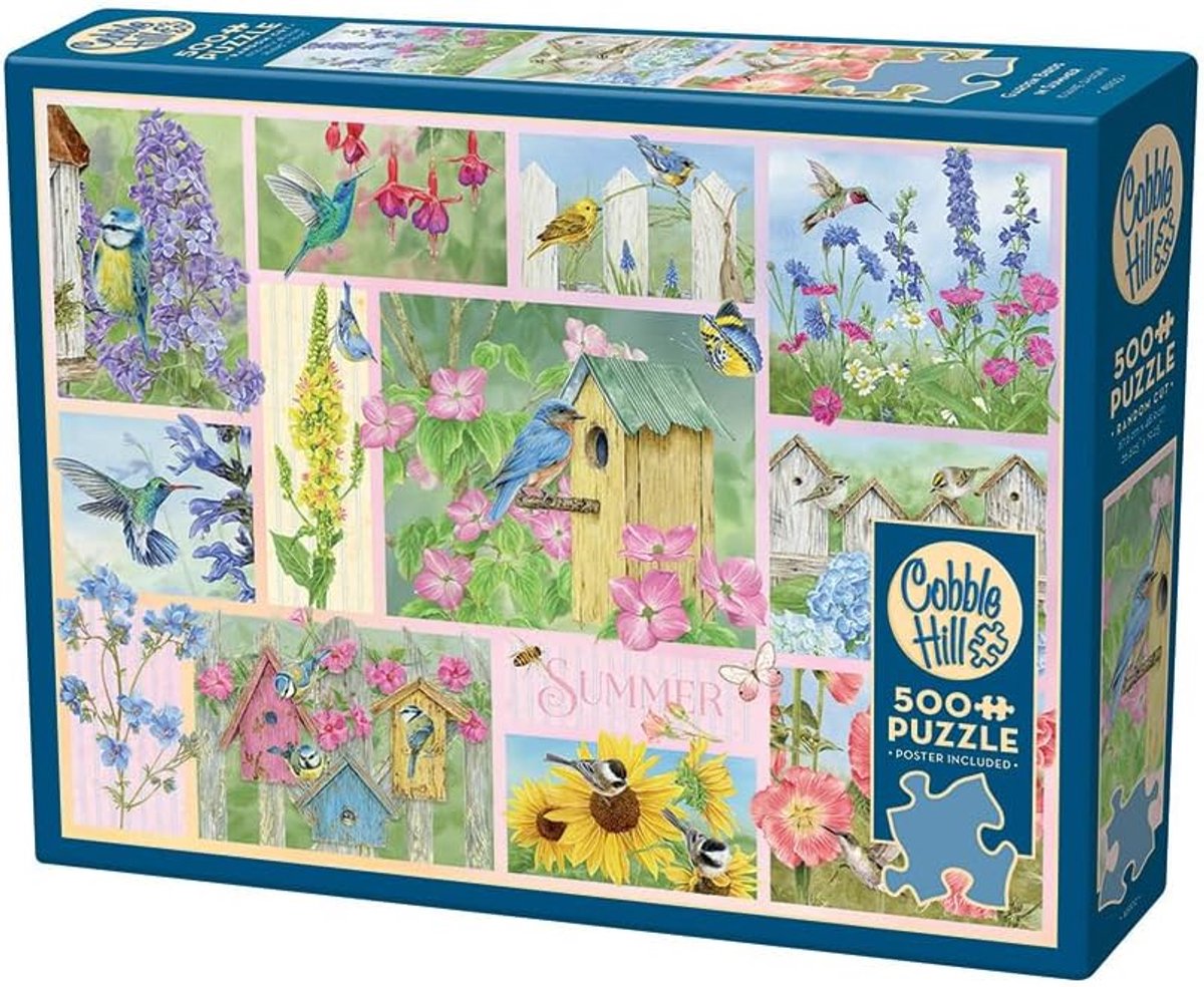 Legpuzzel Tuinvogels - 500 Stukjes Puzzel - Ontspanning Thuis - Gestructureerd Linnen Papier - 28 x 21 x 5 cm