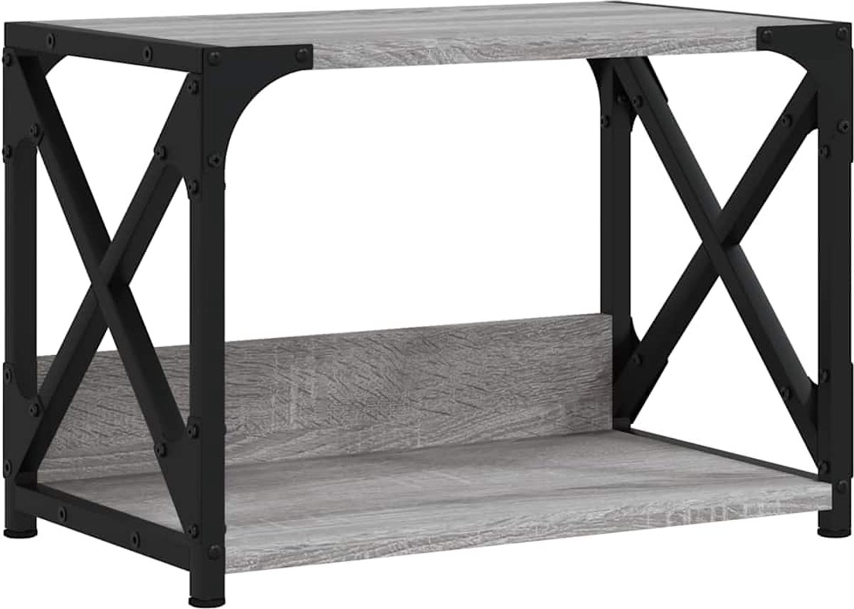 vidaXL Printerstandaard - 44x26x31,5 - cm - bewerkt - hout - grijs - sonoma - eiken grijs sonoma eiken