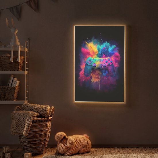 Nachtlampje 60x90 cm - Kinder lamp - Controller - Neon - Explosie - Kleurrijk - Tafellamp kinderkamer draadloos - Slaapkamer lampje - Bedlamp kinderen - Kinderlampje - Wandlamp babykamer - Nachtlampjes van Merkloos — afbeelding 2