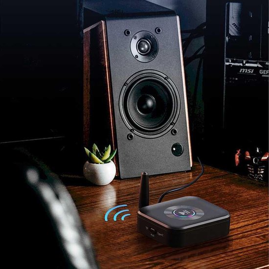 Bluetooth 5.1 Audio Ontvanger - 50 meter - TF Kaart - 3.5mm AUX - Antenne - Sfeerlicht - voor Auto en Versterker - zwart — afbeelding 4