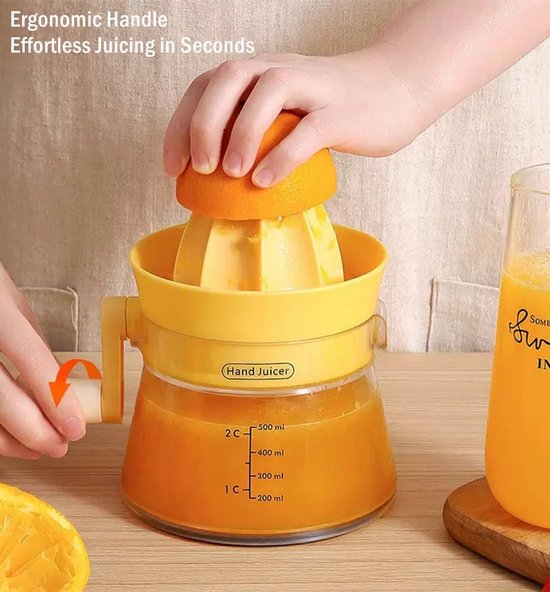 Handmatige Citruspers - Met draaihendel - Handpers met grote capaciteit (500 ml) - Geschikt voor citroenen, sinaasappels, limoenen en grapefruits - Maximaliseert de sapopbrengst - Ergonomische handgreep - Maakt moeiteloos persen mogelijk - Groen — afbeelding 4