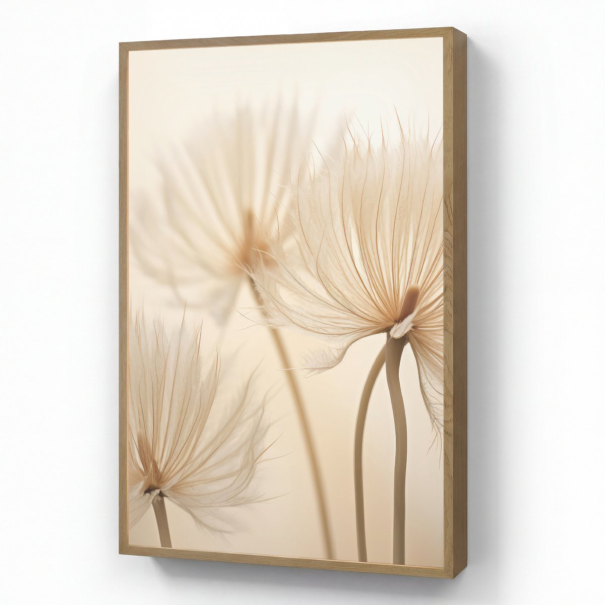 Wandlamp 60x90 cm - Oplaadbaar - Bloemen - Beige - Natuur - Wandlampen binnen woonkamer - 