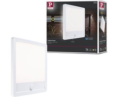Paulmann LED-paneel voor buiten Lamina Backlight Schemergestuurde bewegingsmelder (IR) zeewater bestendig IP44 hoekig 250 × 250 mm 3000K 14,5W 950lm 230V Wit Kunststof