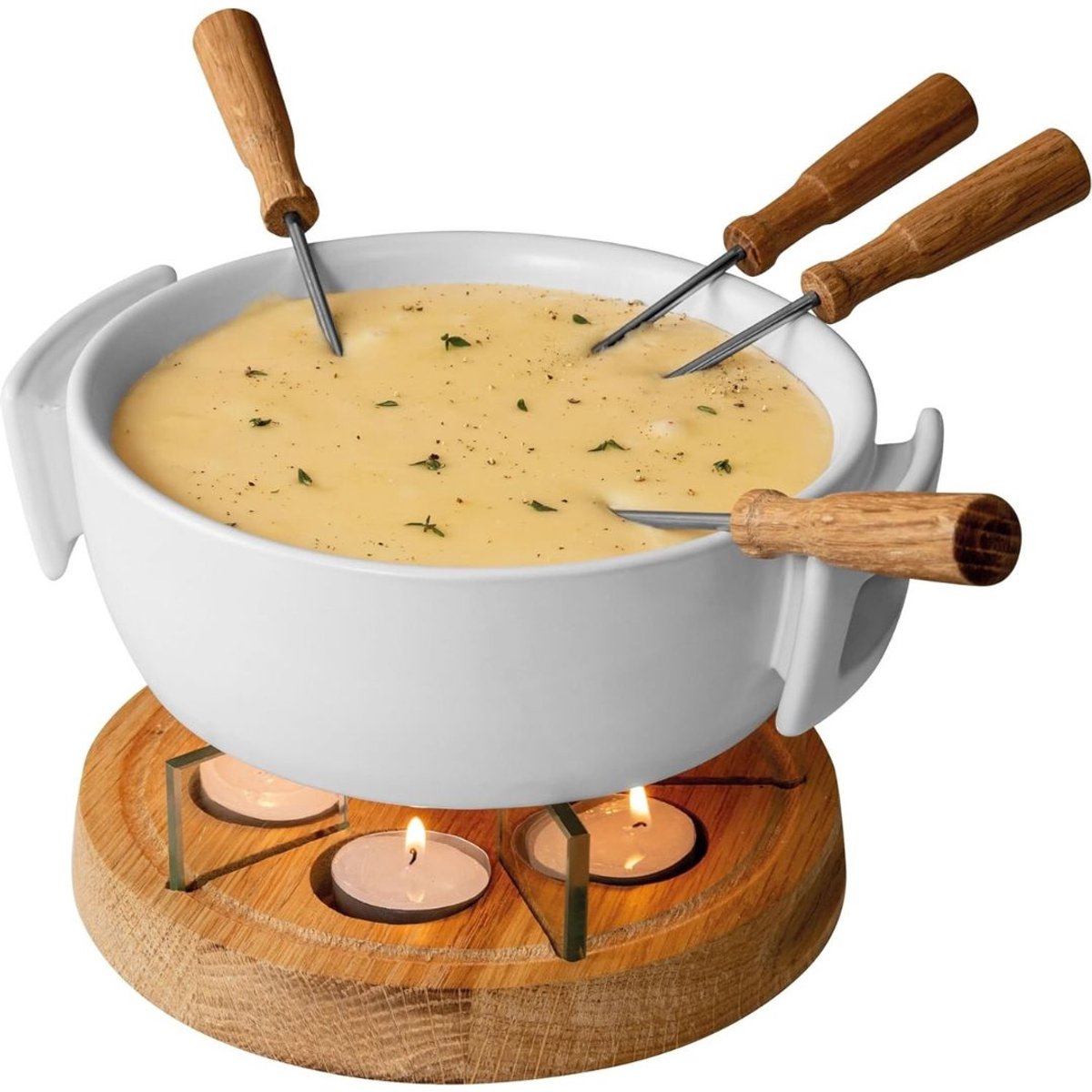 RONN® Kaasfondue Set - Fondue Set - Fondue - Wit - 24cm x 24cm x 15cm