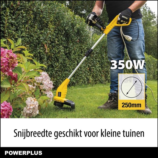 Powerplus Elektrische Grastrimmer POWXG30020 - 350 W en 250 mm Ø, 2-in-1 tuingereedschap als grastrimmer en kantensnijder voor uw tuin van Powerplus — afbeelding 3