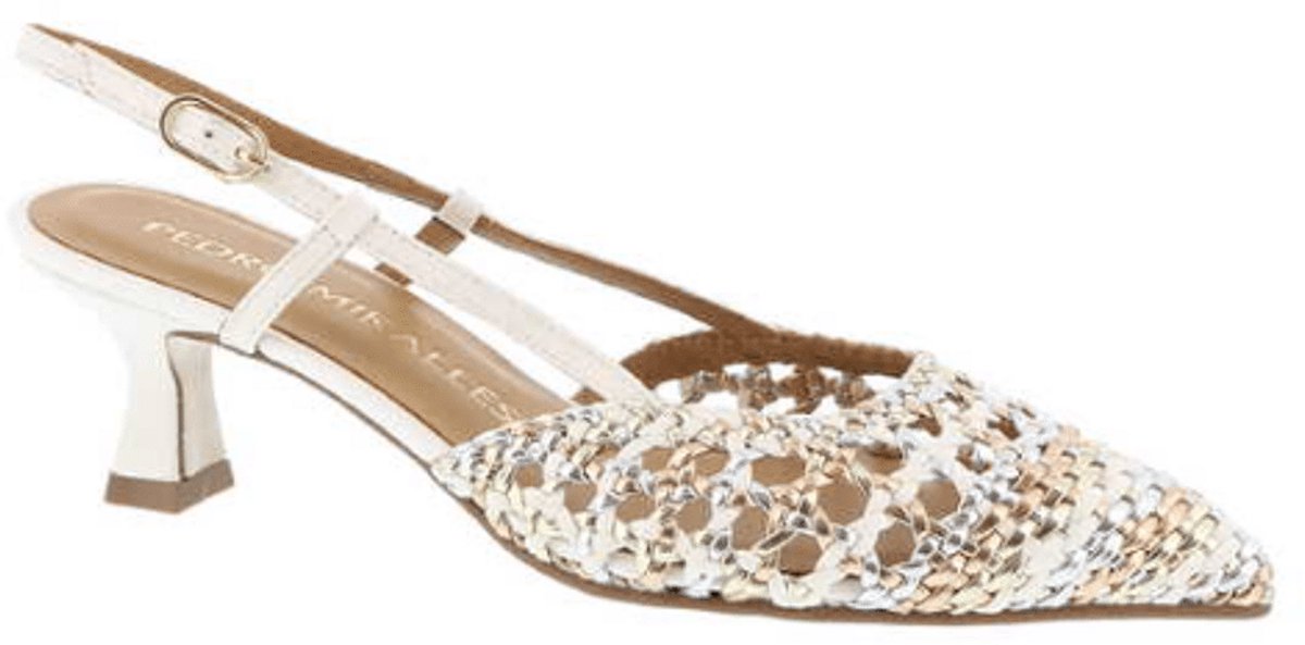 Pedro Miralles Dames Slingback Metal Blanco | Goud | Maat: 37