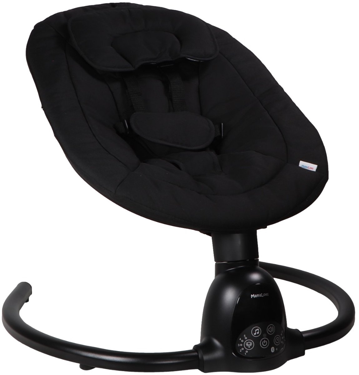 MamaLoes Noud - Elektrische Babyschommel - Baby Swing met Timer, Muziek, Bluetooth & Verstelbare Schommelsnelheid - Zwart