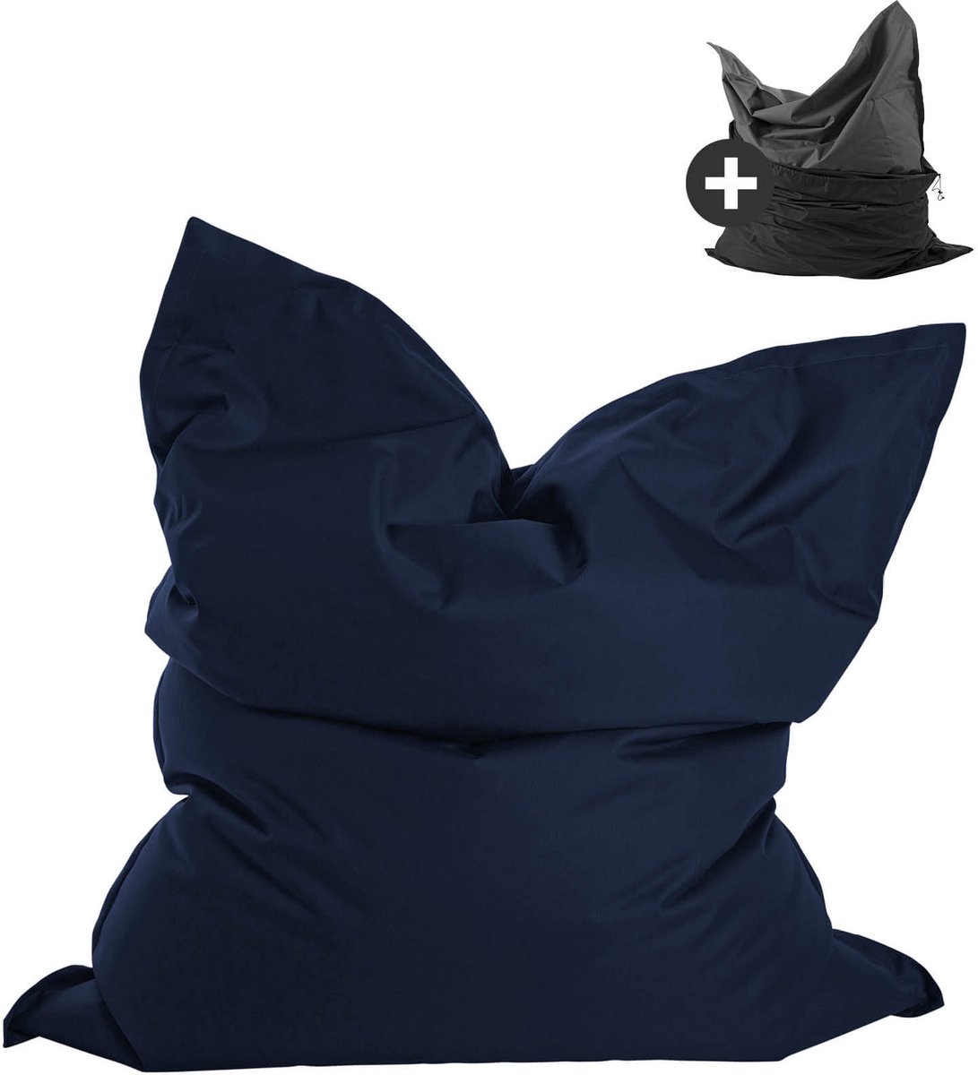 mokebo Zitzak Outdoor XXL mit beschermhoes voor kinderen & volwassenen 'Der Große', Bean Bag met vulling, waterafstotende hoes, 130x170cm, Blauw